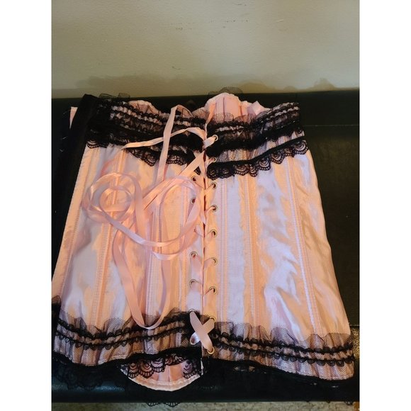 Other - Womans Adore Me Pink Black Corsette Sz L